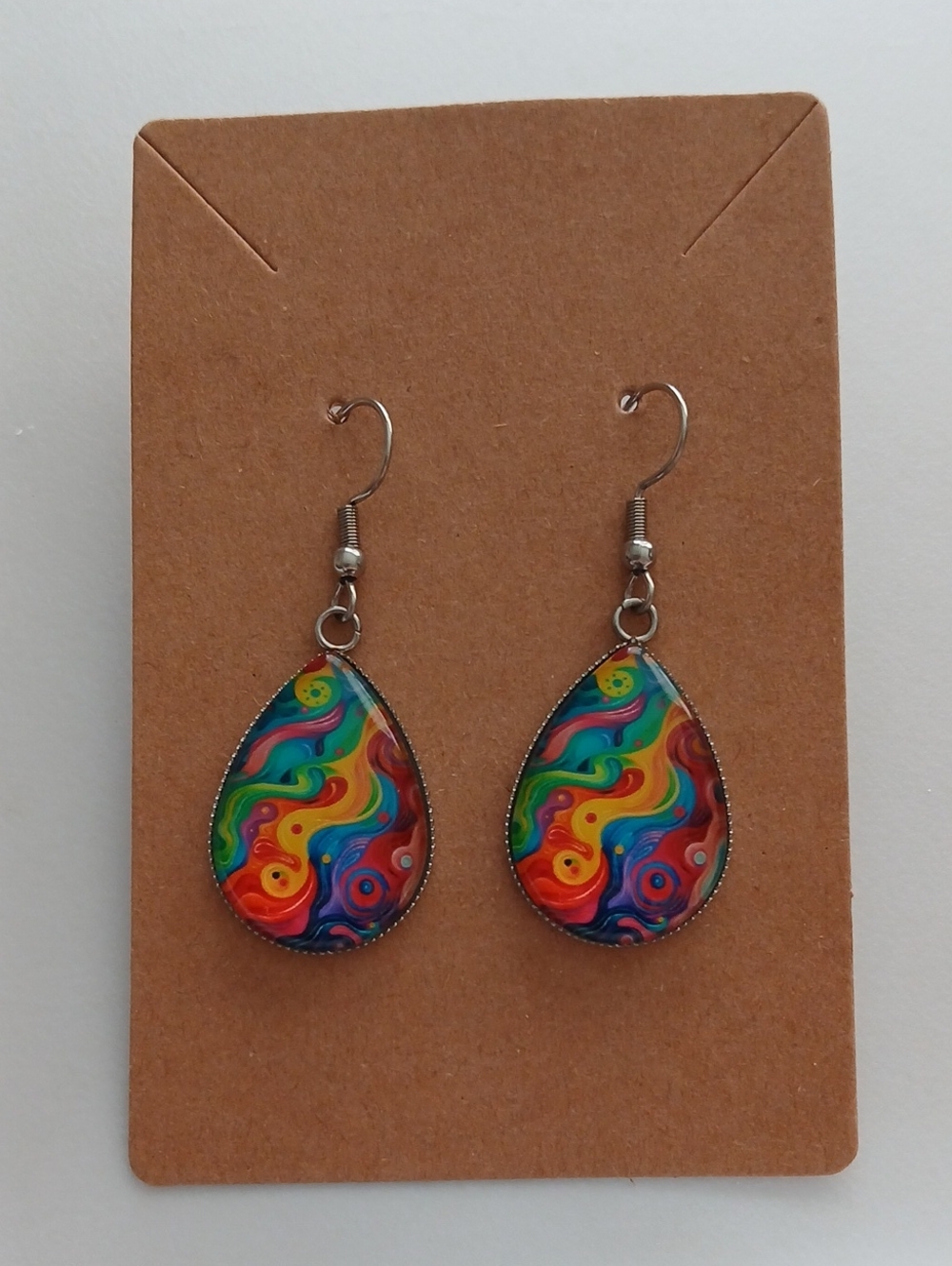 Fashion Jewelry Multicolor Swirl Teardrop Earrings